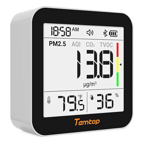 Temtop M10+ Indoor Air Quality Monitor, 6-in-1 CO2, PM2.5, VOC ...