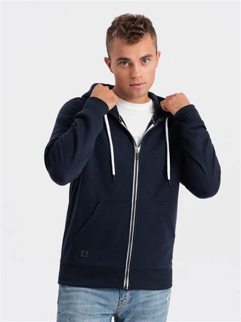 BASIC men's zip-up hoodie - navy blue V2 OM-SSBZ-0118 | MODONE ...