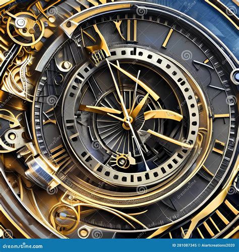 An Abstract Representation of the Concept of Time, with Swirling Clocks ...