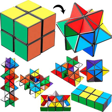 4 Pieces 2 in 1 Combo Infinity Cube Toy Magic Star | Ubuy India