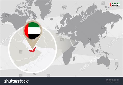 World Map Magnified United Arab Emirates Stock Illustration 332905196 - Shutterstock