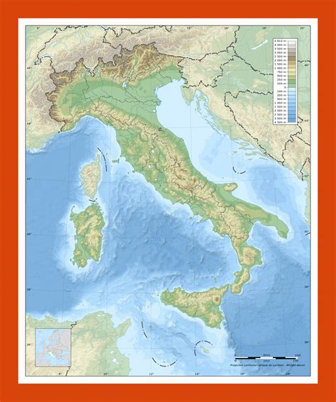 Physical Map Of Italy 803x1024