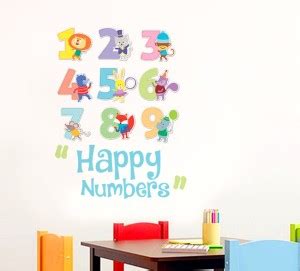 Tuffuk 70 cm Happy Numbers Wall Stickers | PVC Vinyl | Non-Reusable ...