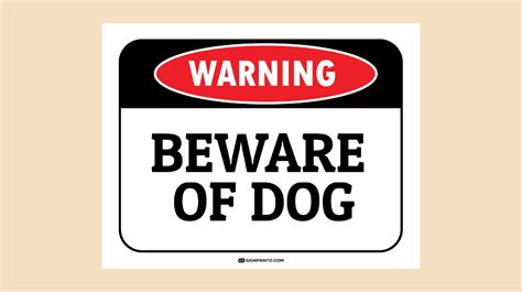 Free Printable Beware Of Dog Sign- PDF