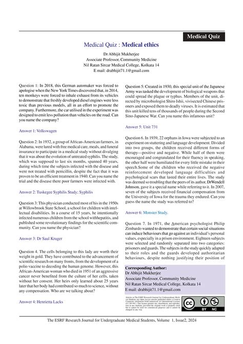 The ESRF Research Journal for Undergraduate Medical Students