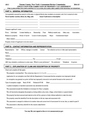 Fillable Online nassaucountyny Form AR 3 - Nassau County ...