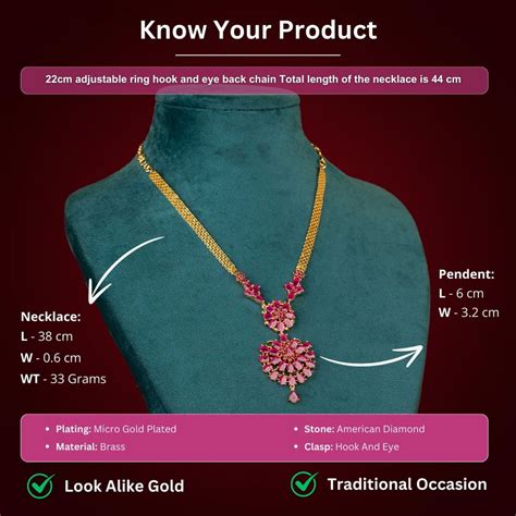 Elegant One Gram Micro Gold-Plated Necklace with AD Stone – Sasitrends