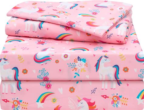 Amazon.com: Joiedomi Kids Twin Sheet Set Unicorn - 3 Piece Soft ...