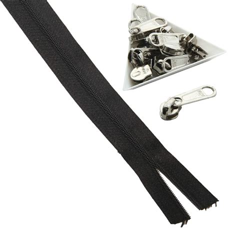 BBC® Black Zipper Roll no. (8) Zipper with Runner (Pullers) Runners ...