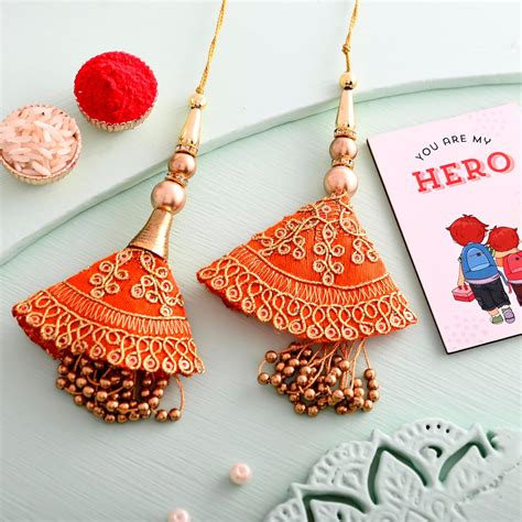 Buy ascension Set of 2 Lumba Rakhi for Bhabhi Sisters Raksha Bandhan ...