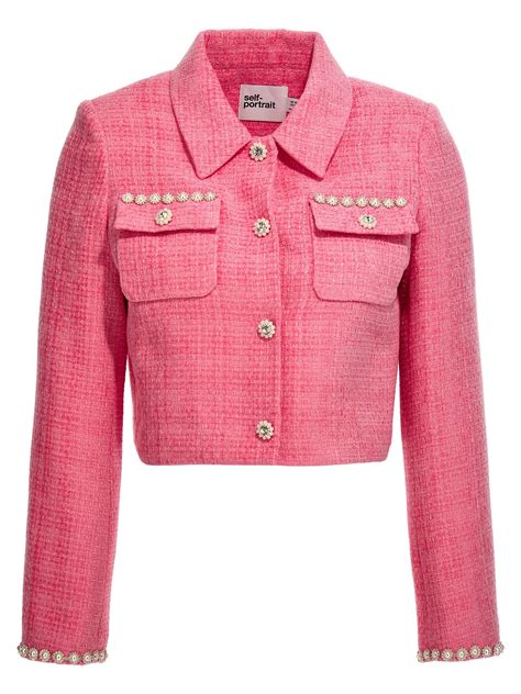 Women's Pink Boucle Jacket at Michael Birdwood blog