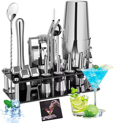 KINGROW Mixology Cocktail Shaker Set - Complete 29-Piece Bartender Kit ...