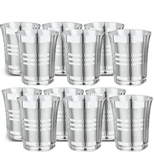 Buy LiMETRO STEEL Pack of 12 Heavy Gauge Glass Set Water/Juice Glass ...