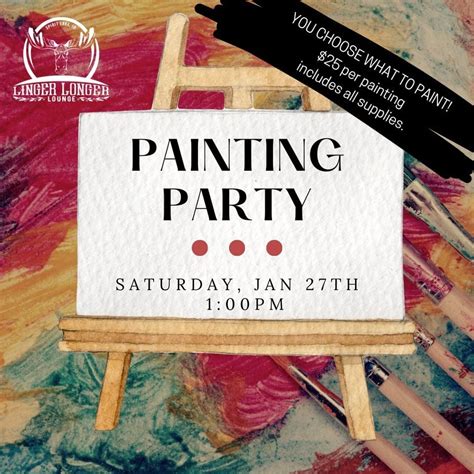 PAINTING PARTY , Linger Longer Lounge, Spirit Lake, January 27 2024 ...