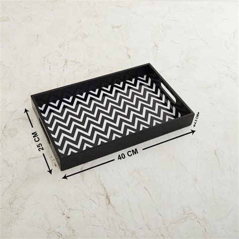 Buy Andrey Wood Printed Rectangular Tray - 25x40cm from Home Centre at ...
