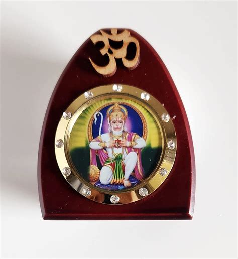 Veer Hanuman Statue Wooden Frame for Car Dashboard Home Office Temple ...