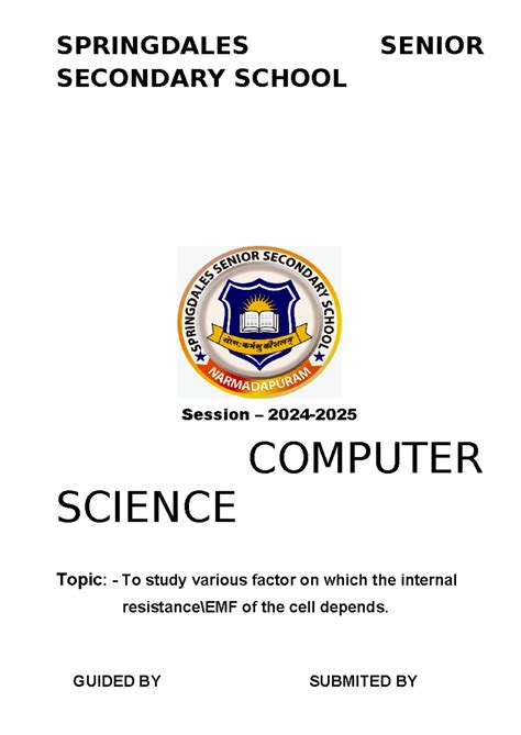Frontpage - Good - Maths (Class 12) - SPRINGDALES SENIOR SECONDARY ...