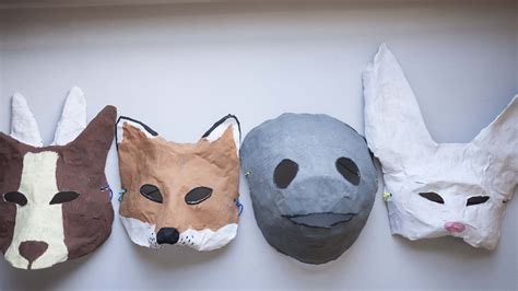 DIY Animal Masks Crafts - Paper Mache Masks