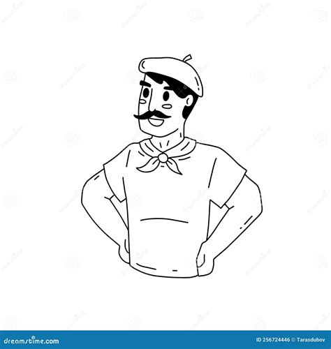 French Man Cartoon With Mustache