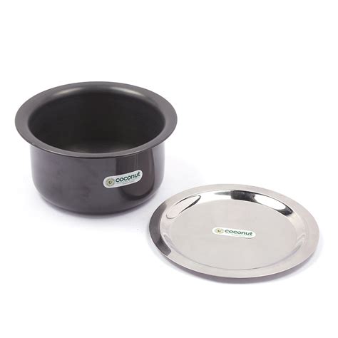 Coconut Hard Anodised Tope/Patila for Cook and Serve with SS Lid and G ...