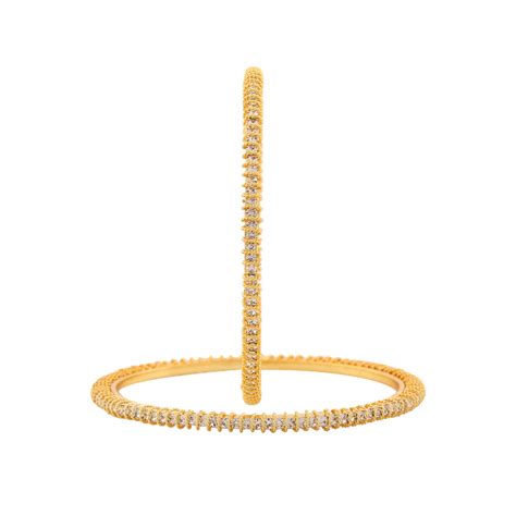 Gold Plated Spiral Designer Bangle Set with Crystals – Estele
