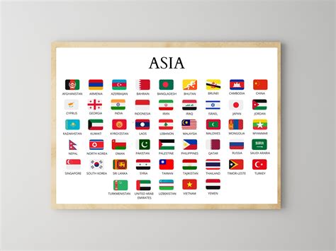 Asia Countries and Flags 的图像结果