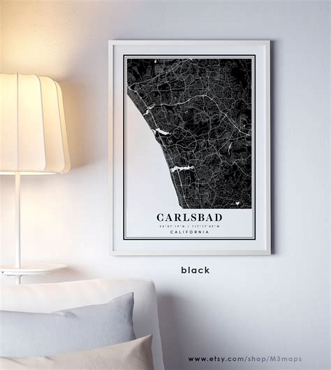 Carlsbad California Map Carlsbad CA Map Carlsbad City Map | Etsy