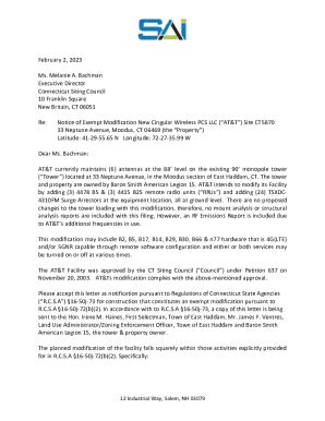 Fillable Online Notice of Exempt Modification New Cingular Wireless PCS ...