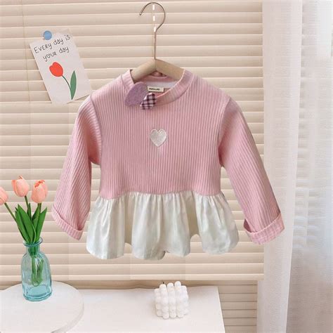 Girls Pink Heart Patch Knitted Peplum Top – INCLUD