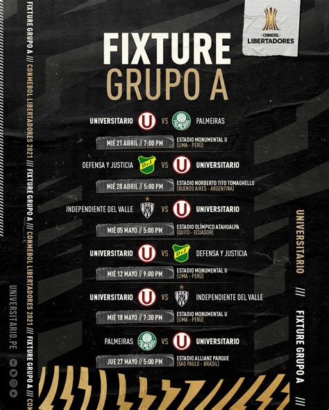 Universitario on Twitter: "📅⚽ Fixture de los partidos de Universitario ...