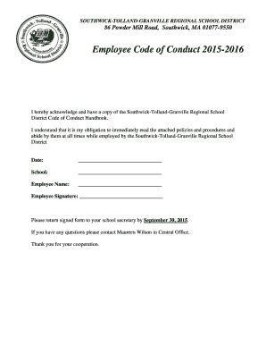 Employee Code Of Conduct Pdf | pdfFiller