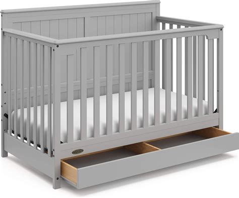 Amazon.com: Graco Hadley 5-in-1 Convertible Crib with Drawer (Pebble ...