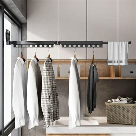 MAPPLE CREATION Wall-Mounted Drying Rack for Clothing, Retractable ...