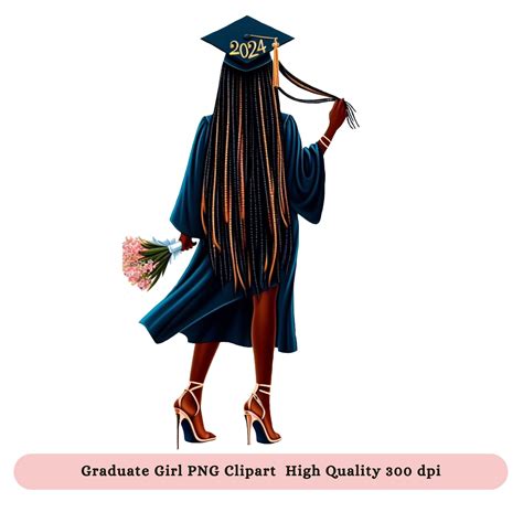 Black Girl With Grad Cap PNG Clipart , Graduation 2024 PNG Clipart ...