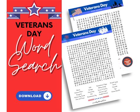 Veterans Day Word Search {FREE Printable Puzzle}