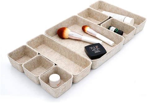 Buy Welaxy Drawer organizers trays Felt storage bins office Desk Draw ...