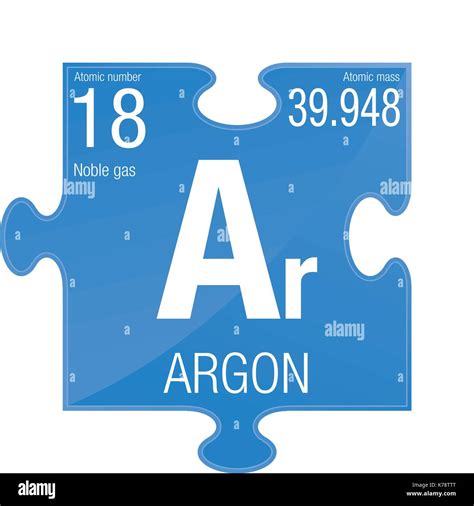 Argon symbol. Element number 18 of the Periodic Table of the Elements ...