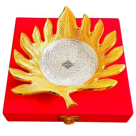 Buy Indian Art Villa Silver-plated gold Polished Aluminum Flower ...