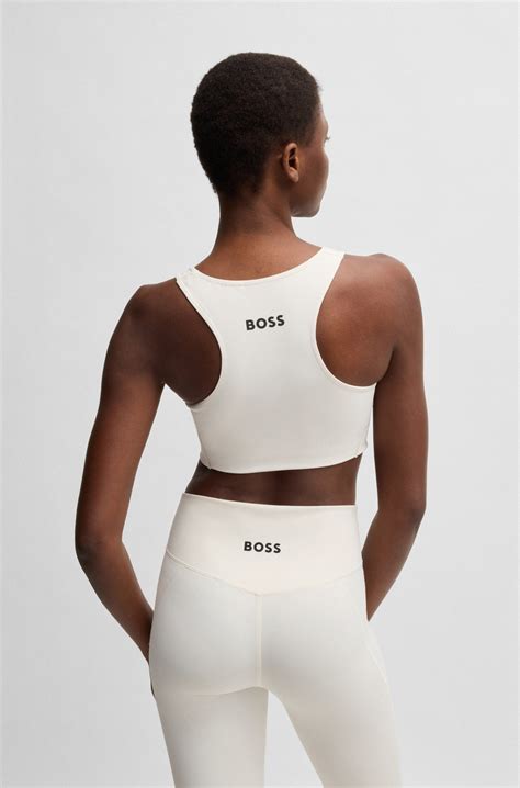 BOSS - Active sports bra with removable padding - White