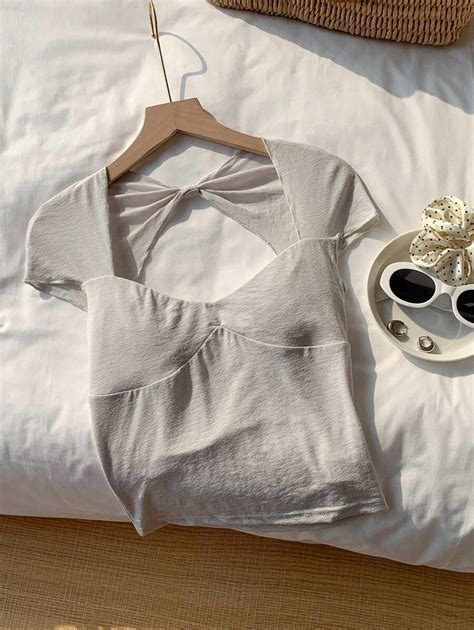 SHEIN Comfortcana Women Sweet Heart Collar Batwing Sleeve Casual Blouse ...