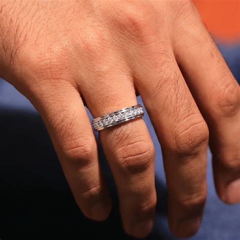Round Diamond Eternity Pave Set Ring for Men | Earthly Jewels
