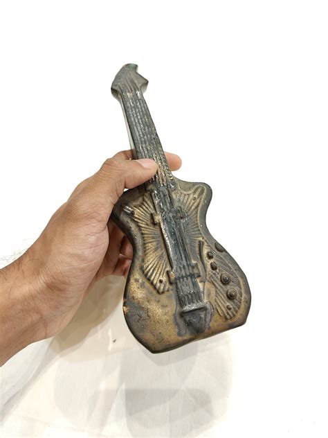 Ceramic vintage look Handcrafted guitar - collectible decor piece ...