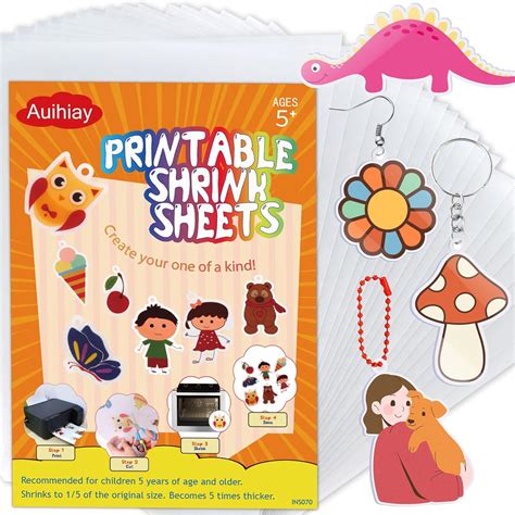 Amazon.com: Auihiay 50 Sheets Printable Shrink Plastic Sheets, Shrinky ...