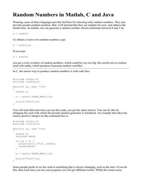 Image result for Random Number Generator Java MATLAB Example Cards