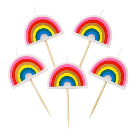 Buy Rainbow Candles - Birthday Candles, Rainbow Birthday, Rainbow Party ...