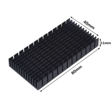 80x40mm Black Aluminum Heatsink Radiator Cooler