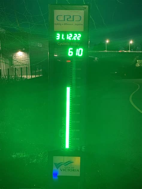 CRD bike ride counter at Harbour Rd and Goose! For 2022 about 700,000 ...