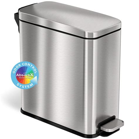 iTouchless SoftStep 3 Gallon Slim Bathroom Step Trash Can with Odor ...