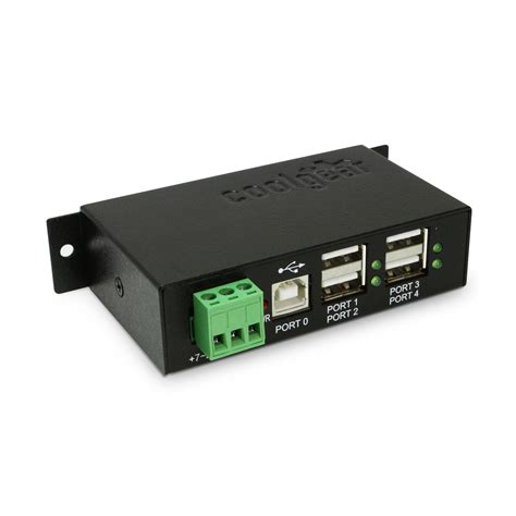 Industrial 4-Port USB 2.0 Powered Hub for PC-MAC DIN-RAIL Mount | Coolgear