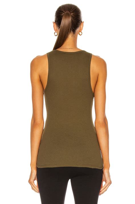 WARDROBE.NYC Ribbed Tank in Military | FWRD